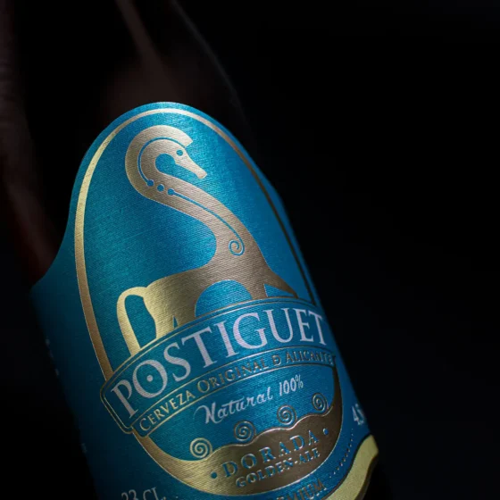 Etiqueta adhesiva impresión Offset 3 colores + stamping -- Soporte Constellation Jade Silk