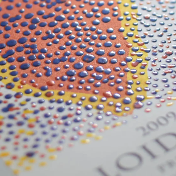 Etiqueta adhesiva impresión Offset 4 tintas + Braille -- Soporte Gesso WS