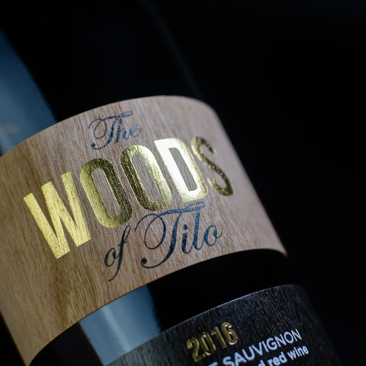 Etiquetas adhesivas de madera natural para botella de vino